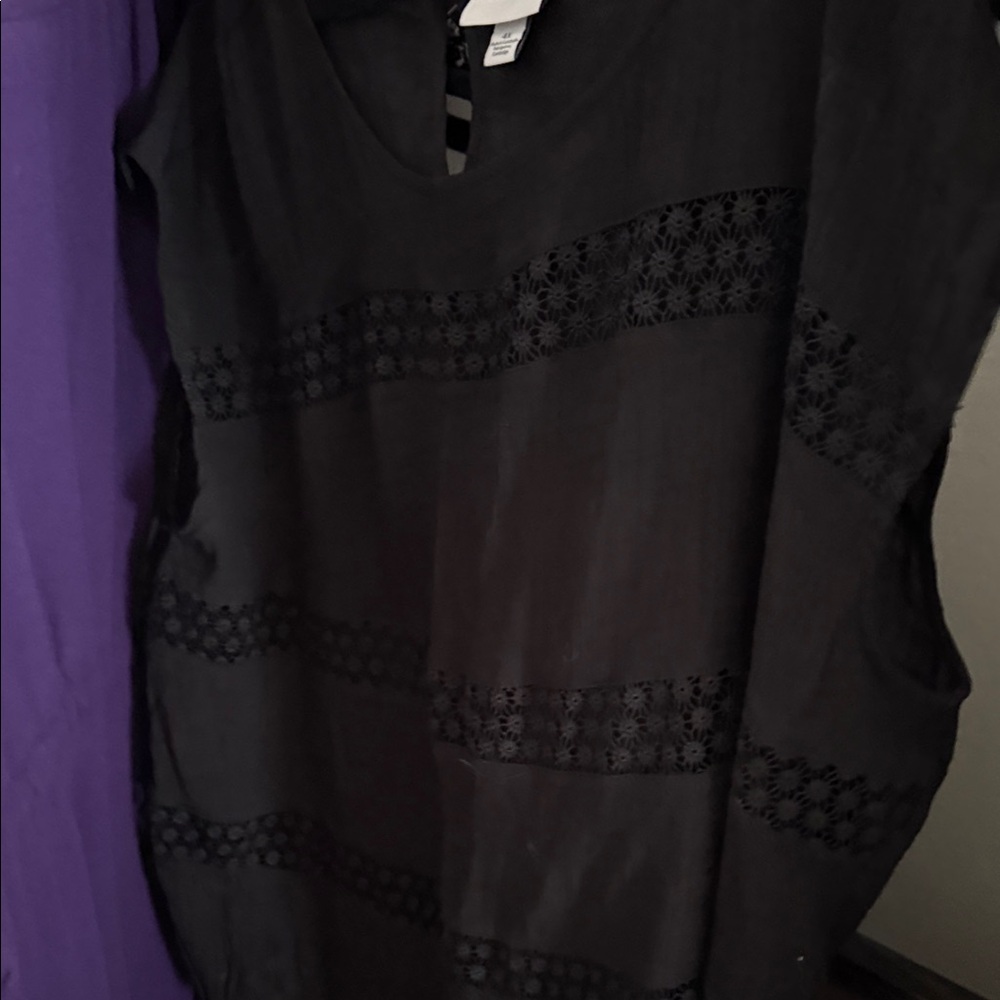 Ava & Viv Sheer Black Blouse - Picture 4 of 5